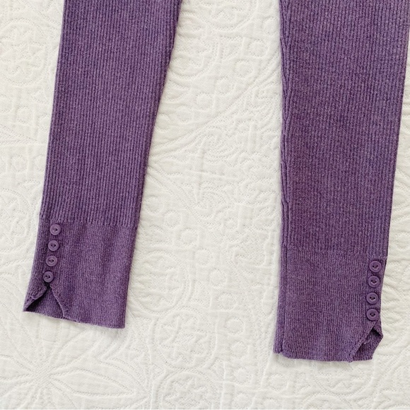 Zara Girls' Ribbed Knit Leggings, Purple - Picture 2 of 4